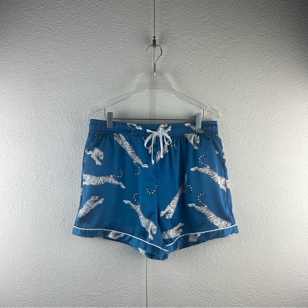 Hello Mello l L/XL Rest Easy Tiger Beauty Sleep Satins Lounge Wear Pajama Shorts